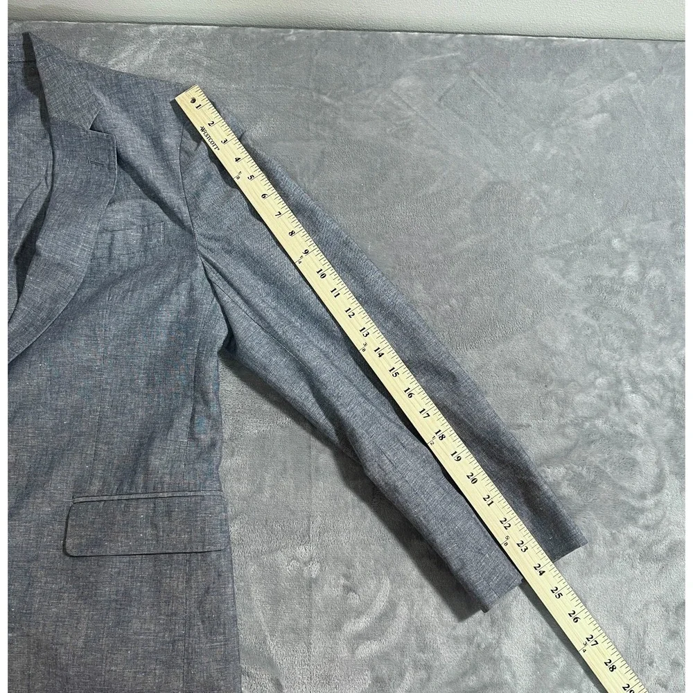 J Crew Ludlow Unstructured Blazer Mens 40S Short Linen Blue Suit Jacket Somelos